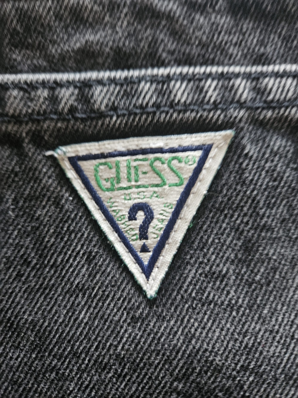 GUESS By Georges Marciano Women’s Black Denim Jeans with Signature Triangle Logo
